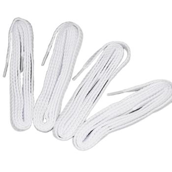 2 pairs of sturdy shoe laces, flat, white, 90 cm
