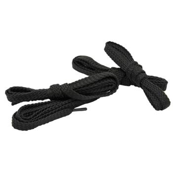 2 pairs of robust shoelaces – Flat black laces 120 cm – 100% polyester, durable and tear-resistant – For sports shoes, sneakers, low shoes & running shoes