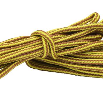 Preview: 2 pairs of trekking shoelaces – multicolour yellow-brown – 180 cm long, robust & tear-resistant – ideal for hiking, work & trekking shoes, laces