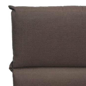 Preview: Coussin de jardin dossier bas matelassé - Fauteuil extérieur, balcon - 105x50x5cm, brun, coton-polyester, garnissage 5cm mousse