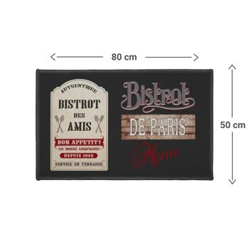 Preview: Rectangular polyamide rug, Bistrot, 50 x 80 cm