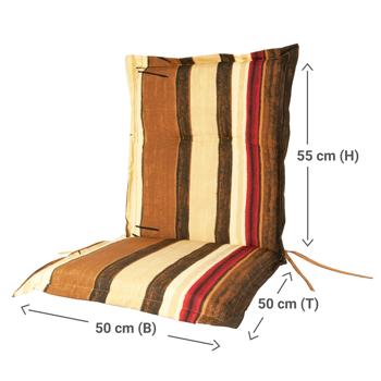 Preview: set of 2 low backrest cushion Lanzarote, stripes, cotton & polyester, 105 x 50 cm