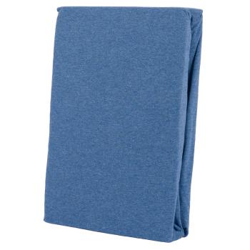 Preview: Premium jersey melange fitted sheet, 100% cotton, denim blue, 140-160 x 200 + 30 cm