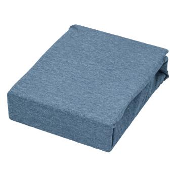 Preview: Premium jersey melange fitted sheet, 100% cotton, denim blue, 140-160 x 200 + 30 cm