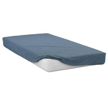 Preview: Premium jersey melange fitted sheet, 100% cotton, denim blue, 140-160 x 200 + 30 cm