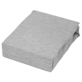 Preview: Premium Jersey Melange Fitted Sheet, 100% Cotton, Grey, 140-160 x 200 + 30 cm