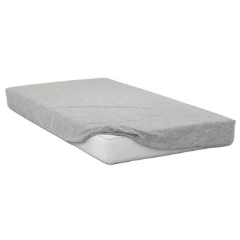 Preview: Premium Jersey Melange Fitted Sheet, 100% Cotton, Grey, 140-160 x 200 + 30 cm
