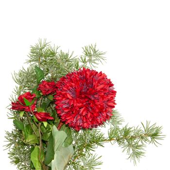 Preview: Dreaming Winter floral bouquet, lifelike flowers, red, approx. 65 cm