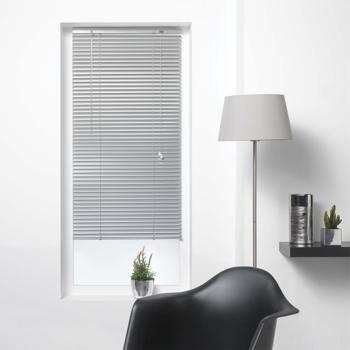 Blind aluminum, with cord pull and reversible rod, silver, 90 x 180 cm