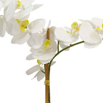 Preview: Silk orchid white in pot, with 10 flowers, polyester, height 61 cm