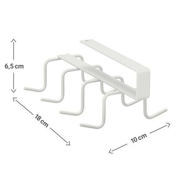 Preview: Metal cabinet insert to hang, with 8 hooks, 6,5 x 10 x 18 cm
