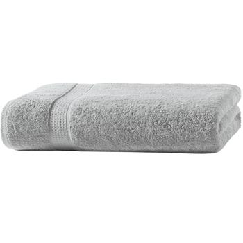 Telo bagno lussuoso 100 x 150 cm – 100% cotone – morbidissimo, molto assorbente & ad asciugatura rapida – design elegante con 2 bordure argento