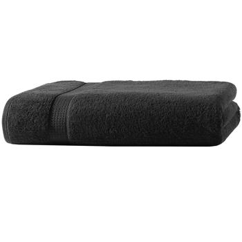 Asciugamano da bagno di lusso 100 x 150 cm – 100% cotone – morbidissimo, molto assorbente e a rapida asciugatura – design elegante con 2 bordure nere