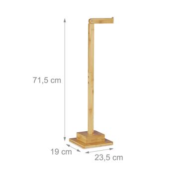 Preview: Bamboo toilet paper holder – free-standing WC paper stand for 6 rolls – drill-free, moisture-resistant, 71.5x23.5x19cm – brown