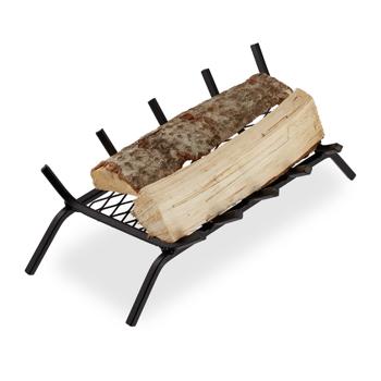 Steel fireplace grate – Fire grate with 4 legs for optimal oxygen supply & secure hold of firewood – 16x58x28cm – For fireplaces & grill fireplaces