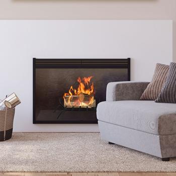 Preview: Steel fireplace grate – Fire grate with 4 legs for optimal oxygen supply & secure hold of firewood – 16x58x28cm – For fireplaces & grill fireplaces