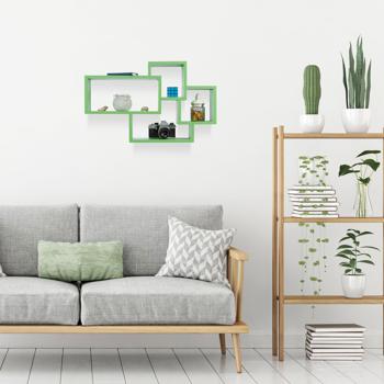 Preview: Étagère murale à suspendre – étagère en MDF brun – 42 x 69 x 12 cm – design moderne – idéale pour déco, cuisine et salle de bains – charge jusqu’à 8 kg