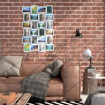 Preview: Photo frame for 24 photos, multi photo frame for hanging, white, 59 x 86 x 2.5 cm