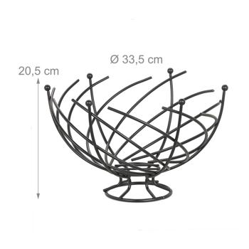Preview: Fruit basket made of iron, fruit bowl in decorative shape, black, 20,5 x 33,5 cm