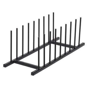 Range-assiettes en métal, pour 8 assiettes, noir, 34,5 x 12,5 cm
