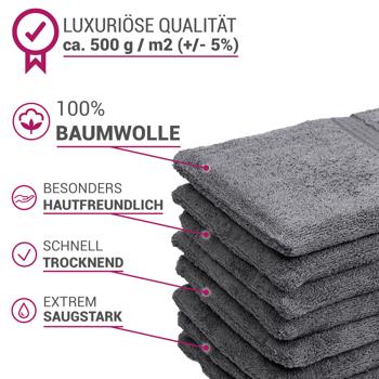 Preview: set de 32 serviettes en éponge, 8 serviettes d’invité, 8 serviettes de bain, 8 serviettes de douche et 8 gants de toilette, anthracite