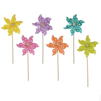 Preview: Garden stake wind spinner, colorful garden decoration flower, rotating bloom