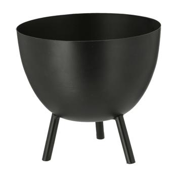 Blumentopf aus Eisen - Übertopf mit 3 Füssen für kleine Pflanzen - Schwarz, 14x11 cm - Ideal für Tisch, Regal, Fensterbank - Edle Deko & Aufbewahrung