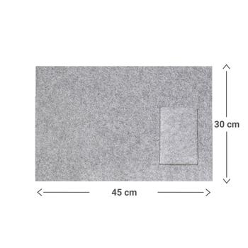 Preview: Felt placemat with pocket, gray, 45 x 30 cm - Rectangular placemat, practical design, modern table decoration Preview: Felt placemat with pocket, gray, 45 x 30 cm - Rectangular placemat, practical design, modern table decoration