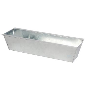 Preview: Fioriera di alta qualità - inserto perfetto per europallet, vaso da fiori in metallo zincato, 38,5 x 13,5 x 8,5 cm, per piantare e decorare