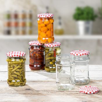 Preview: set of 12 canning jars with screw lids, lintel jars check 6 x 210 ml and 6 x 315 ml