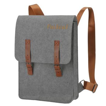 Zaino in feltro con scritta asino, valigetta con tracolla, grigio, 27,5 x 36 cm