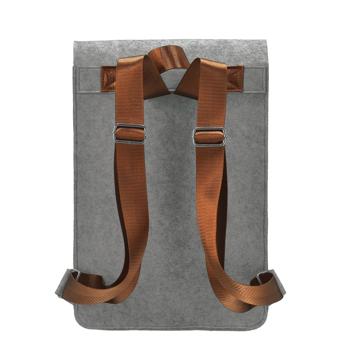 Preview: Zaino in feltro con scritta asino, valigetta con tracolla, grigio, 27,5 x 36 cm