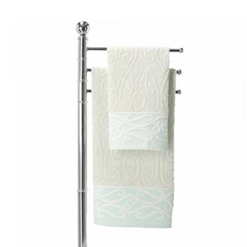 set of 2 towels 100% cotton, hand and guest towel, green, 60 x 100 cm, 40 x 60 cm