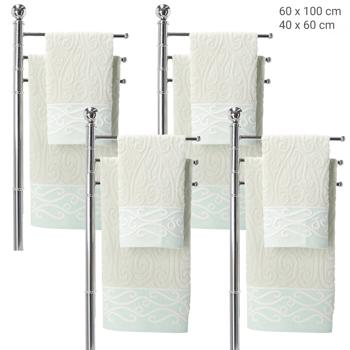 Preview: set of 8 towels 100% cotton, hand and guest towel, green, 60 x 100 cm, 40 x 60 cm