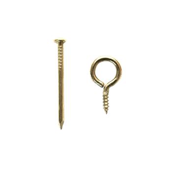 Preview: 39-teiliges Haken Set für Bilderrahmen - vielseitige Aufhänger mit Nägeln aus Metall - zur sicheren Befestigung von Spiegel, Fotos, Wandschmuck