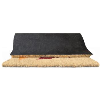 Preview: Semi-circular doormat, coconut dirt-trapping mat, black and brown, 40 x 80 cm