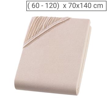 Drap-housse de qualité en jersey pour lit d‘enfant, 100% coton, beige, 60 x 120 - 70 x 140 cm