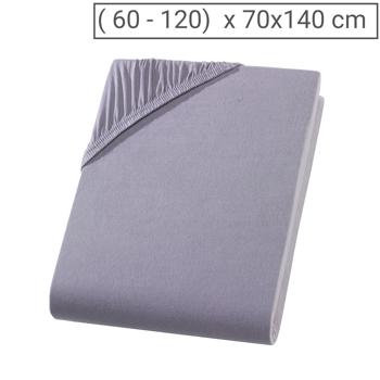 Drap-housse de qualité en jersey pour lit d‘enfant, 100% coton, gris, 60 x 120 - 70 x 140 cm
