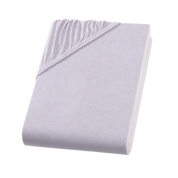 Preview: Drap-housse de qualité en jersey pour lit d‘enfant, 100% coton, argenté, 60 x 120 - 70 x 140 cm