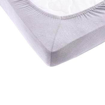 Preview: Drap-housse de qualité en jersey pour lit d‘enfant, 100% coton, argenté, 60 x 120 - 70 x 140 cm
