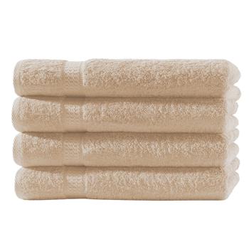 Asciugamani per ospiti 30 x 50 cm, 100% cotone di lusso, set di 4 asciugamani, beige