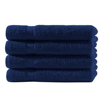 Serviettes 50 x 100 cm, 100% coton luxueux, lot de 4 serviettes en éponge, bleu marine
