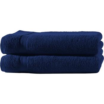 Lot de 2 draps de bain navy – 100% coton de luxe, 70 x 140 cm, 2 bordures – Ultra doux, absorbants, OEKO-TEX Standard 100
