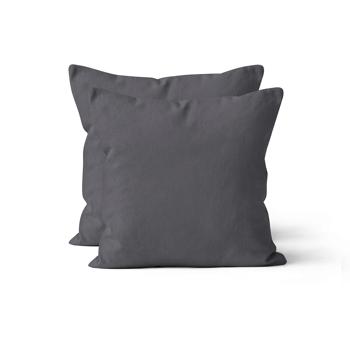 Federe in cotone, set di 2 Federe 40 x 40 cm con cerniera, antracite