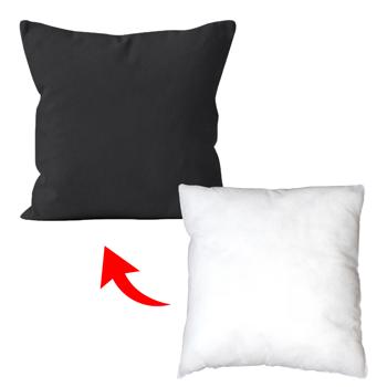 Preview: Fodere per cuscini in cotone, set di 4, 2 fodere e 2 imbottiture, ciascuna 40 x 40 cm, nero