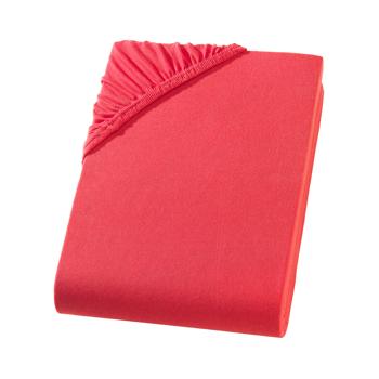 Preview: Drap-housse en jersey de qualité pour enfants, 100% coton, rouge, 70 x 140 cm