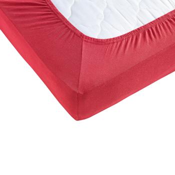 Preview: Drap-housse en jersey de qualité pour enfants, 100% coton, rouge, 70 x 140 cm