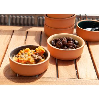 Preview: Tapas bowls 6-piece set made of terracotta, tapas set in 3 colors, each 12 x 12 x 4 cm