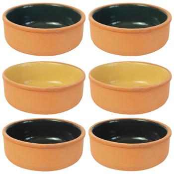 Tapas bowls 6-piece set made of terracotta, tapas set in 3 colors, each 12 x 12 x 4 cm