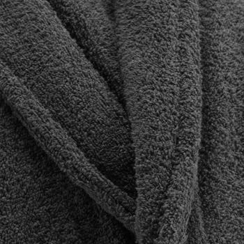 Preview: Bademantel Frottee - Saunamantel für Damen & Herren - Dunkelgrau - Einheitsgrösse mit verstellbarer Taille - 100% Baumwolle - Weich, flauschig & saugstark
